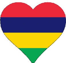 Banderas África Isla mauricio Corazón 