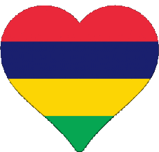 Flags Africa Mauritius Heart 