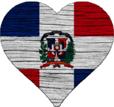 Fahnen Amerika Dominikanische Republik Herz 