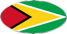 Drapeaux Amériques Guyana Ovale 