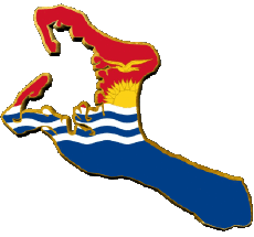 Flags Oceania Kiribati Map 