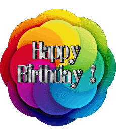 Messages Anglais Happy Birthday Abstract - Geometric Fond Transparent 006 