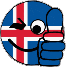 Drapeaux Europe Islande Smiley - OK 