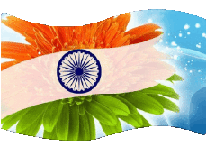 Drapeaux Asie Inde Rectangle 