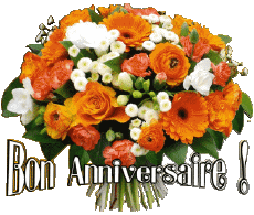 Nachrichten Französisch Bon Anniversaire Floral 006 