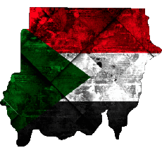Banderas África Sudán Mapa 