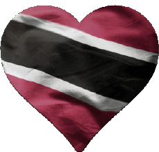 Drapeaux Amériques Trinité et Tobago Coeur 
