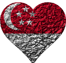 Flags Asia Singapore Heart 