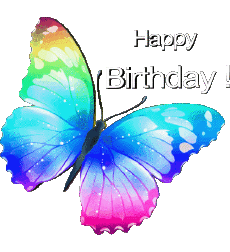 Messages Anglais Happy Birthday Butterflies 005 