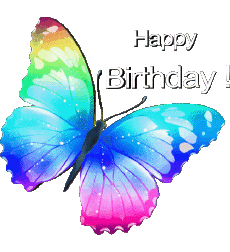 Nachrichten Englisch Happy Birthday Butterflies Transparenter Hintergrund 005 