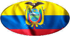 Drapeaux Amériques Equateur Ovale 01 