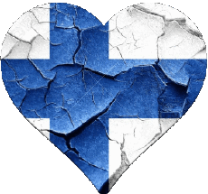 Drapeaux Europe Finlande Coeur 