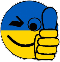 Fahnen Europa Ukraine Smiley - OK 