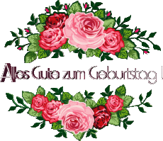 Messages German Alles Gute zum Geburtstag Blumen Transparent Background 014 