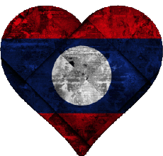 Flags Asia Laos Heart 