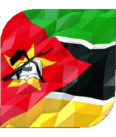 Drapeaux Afrique Mozambique Carré 