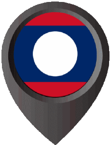 Fahnen Asien Laos Standort-Pin 