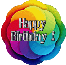 Messages English Happy Birthday Abstract - Geometric Transparent Background 006 