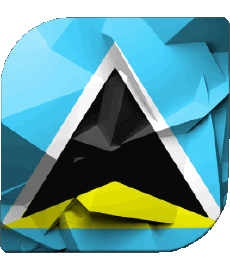 Drapeaux Amériques Sainte Lucie Carré 