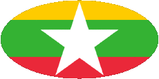 Fahnen Asien Birma Verschiedene 