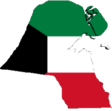 Bandiere Asia Kuwait Carta Geografica 