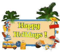 Messagi Inglese Happy Holidays Sfondo trasparente 06 