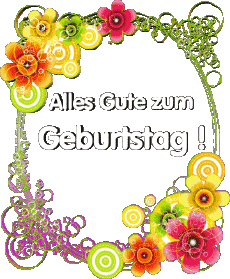 Messages Allemand Alles Gute zum Geburtstag Blumen Fond Transparent 013 