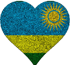 Bandiere Africa Ruanda Coeur 