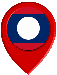 Fahnen Asien Laos Standort-Pin 