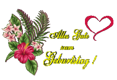Mensajes Alemán Alles Gute zum Geburtstag Blumen Fondo transparente 007 