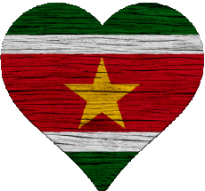 Drapeaux Amériques Suriname Coeur 