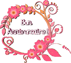 Mensajes Francés Bon Anniversaire Floral 022 