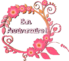 Messagi Francese Bon Anniversaire Floral Sfondo trasparente 022 