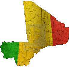Bandiere Africa Mali Carta Geografica 