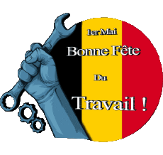 Messages French 1er Mai Bonne Fête du Travail - Belgique 