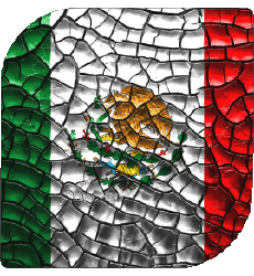 Flags America Mexico Square 