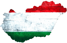 Flags Europe Hungary Map 