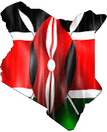 Banderas África Kenia Mapa 