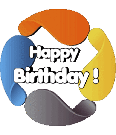 Messagi Inglese Happy Birthday Abstract - Geometric Sfondo trasparente 011 