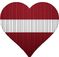 Drapeaux Europe Lettonie Coeur 