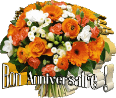 Mensajes Francés Bon Anniversaire Floral Fondo transparente 006 