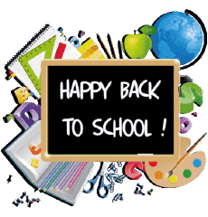 Messagi Inglese Happy Back to School Sfondo trasparente 002 