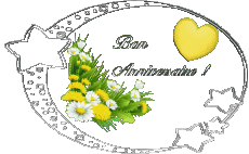 Mensajes Francés Bon Anniversaire Floral Fondo transparente 010 
