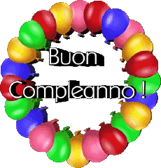 Messagi Italiano Buon Compleanno Palloncini - Coriandoli 008 