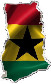 Banderas África Ghana Mapa 