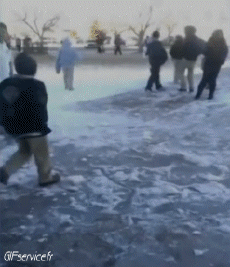 Humor - Fun GENTE Sobre el hielo Fail 
