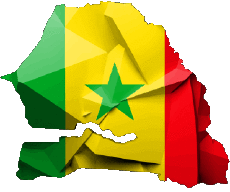 Drapeaux Afrique Sénégal Carte 