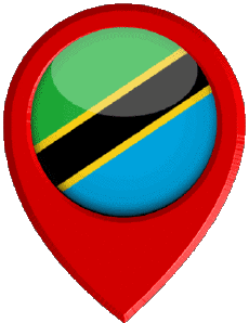 Fahnen Afrika Tansania Standort-Pin 
