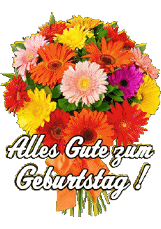 Messagi Tedesco Alles Gute zum Geburtstag Blumen Sfondo trasparente 003 