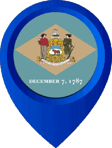 Fahnen Amerika U.S.A - States Delaware Standort-Pin 